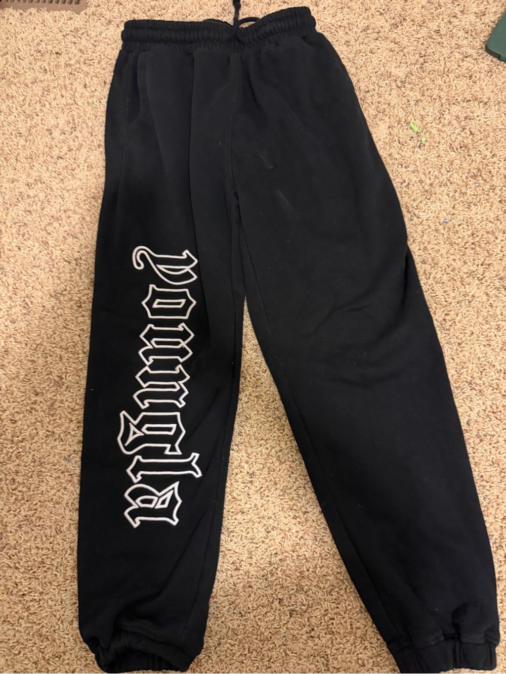YoungLA Black Embroidered Joggers